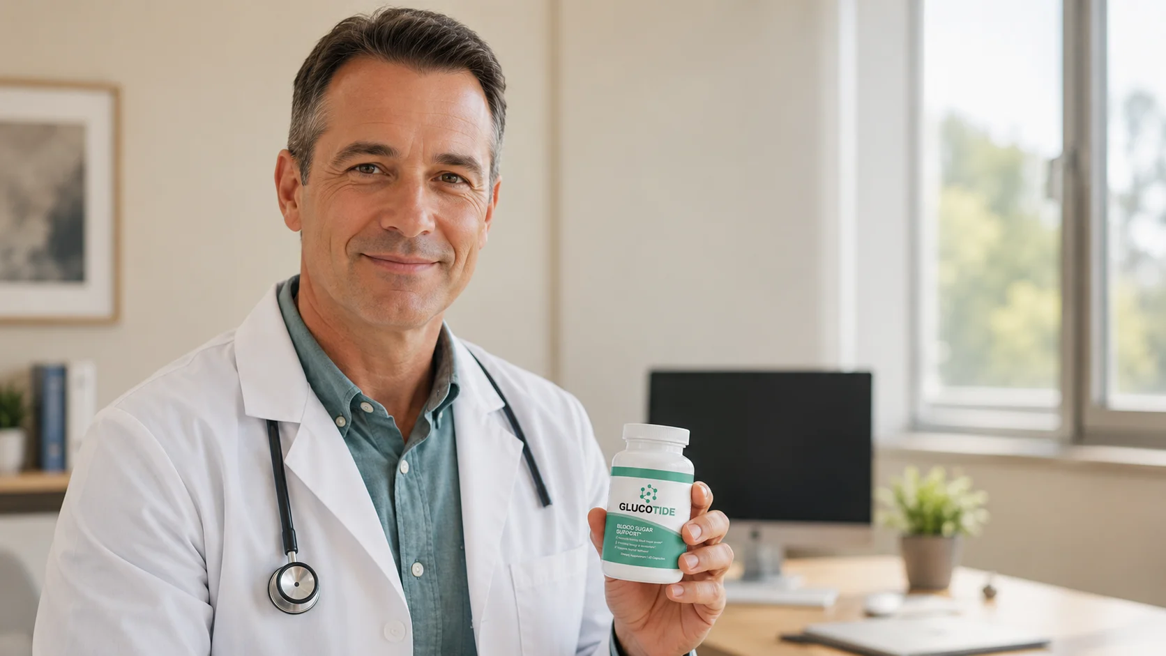 Physician reviewing GlucoTide's formula